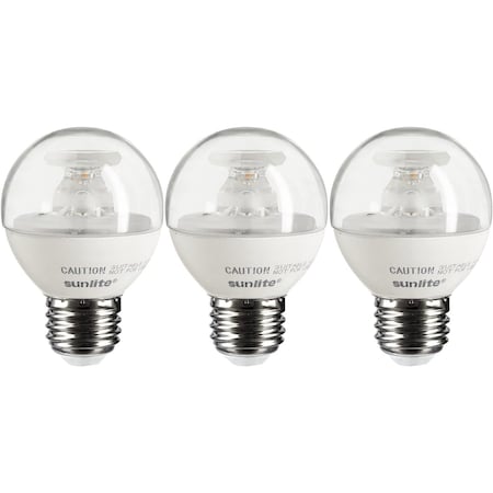 Sunlite LED G16 Globe Light Bulb, 5W 40W=, 350 Lumens, Dimmable, Medium E26 Base, Clear, 6PK 40286-NS